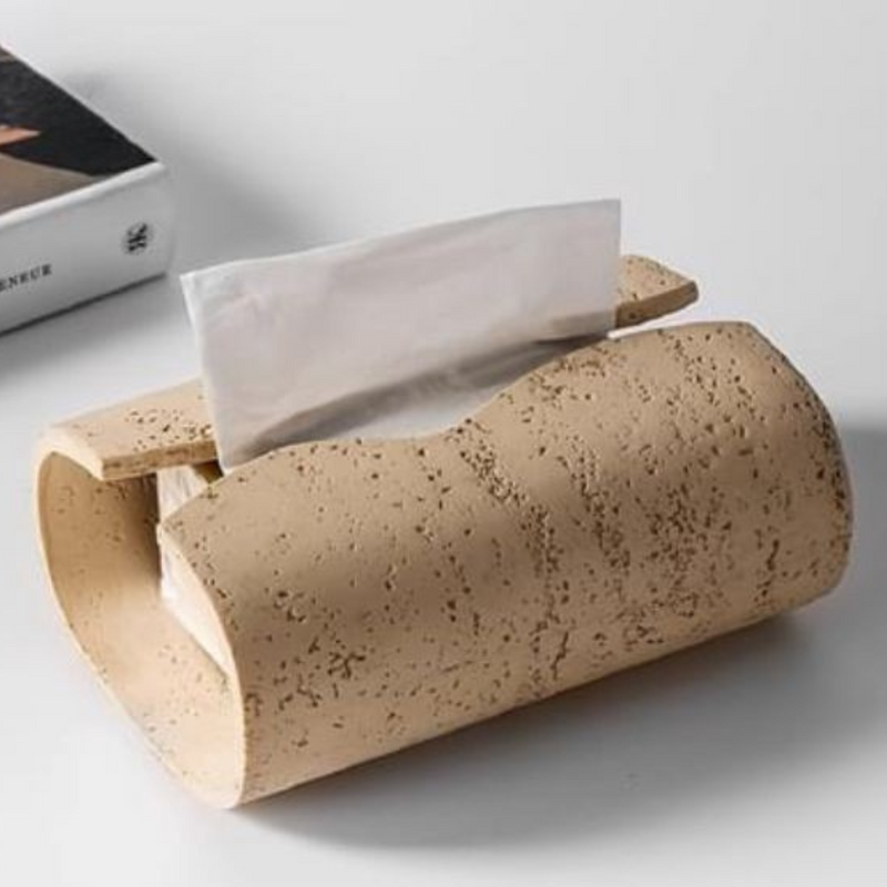 Travertine tissue box