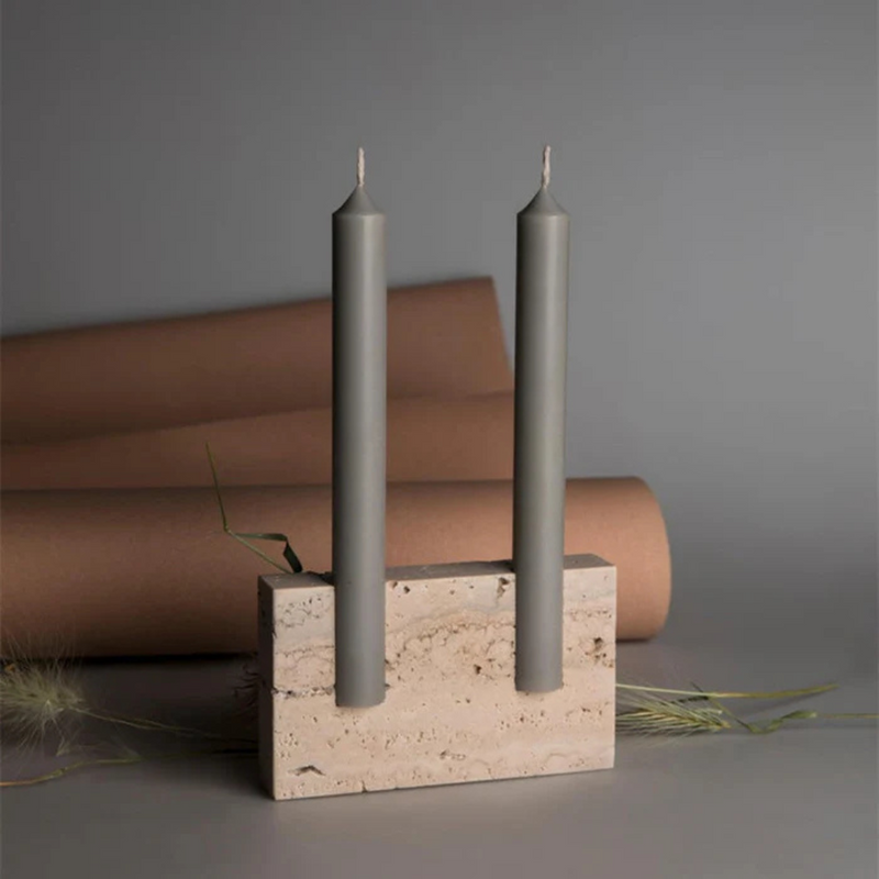 Travertine Candle Holder