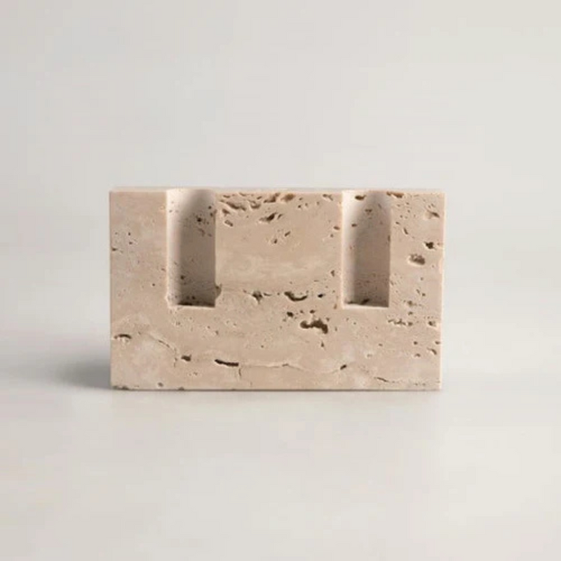 Travertine Candle Holder